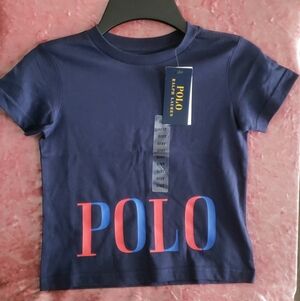 🆕️ Polo by Ralph Lauren Kids Blue and Red Logo Tee